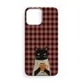 Kahve İçen Kedi Premium Telefon Kılıfı -43